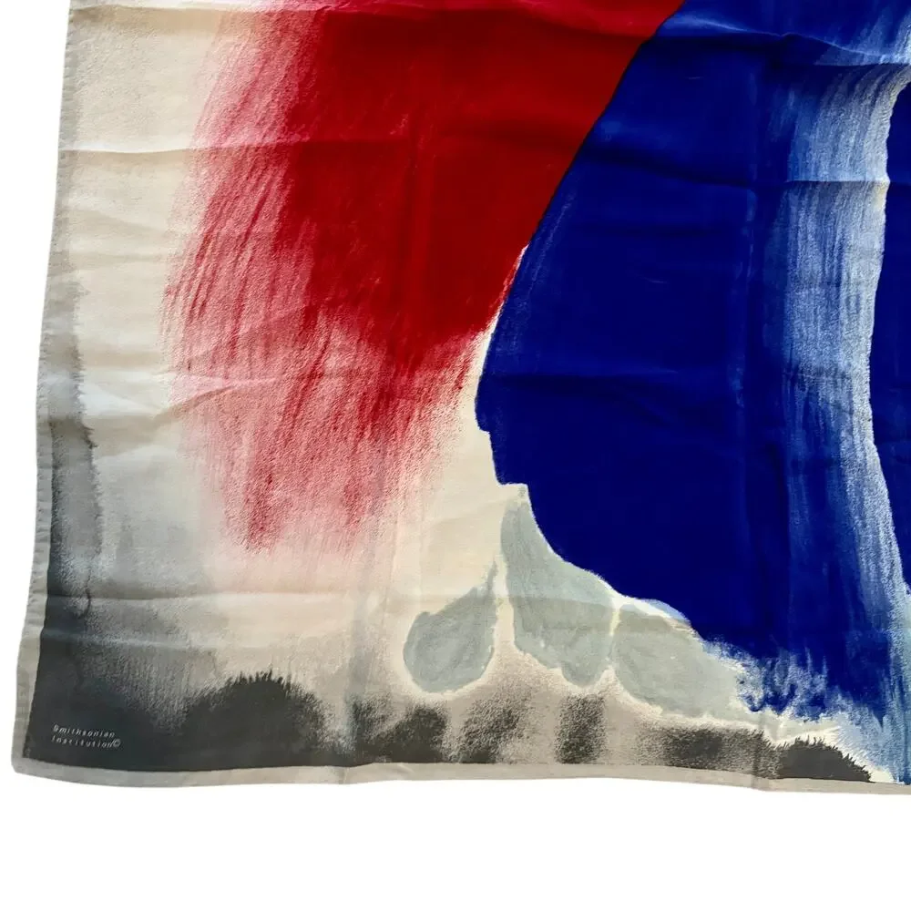 Vintage Smithsonian Friedel Dzubas Silk Scarf Modern Abstract Art Print Square